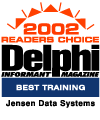 Delphi Best Training, 2002 Readers Choice Award